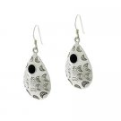 Sterling Silver Onyx Teardrop Earrings E9322O