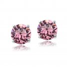 Sterling Silver Opal Rose Swarovski Elements October Birthstone Stud Earrings E13931LTR