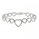 Sterling Silver Open Hearts Link Bracelet B10600