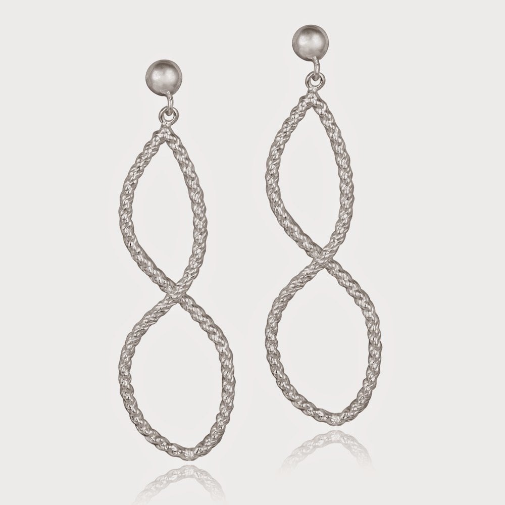 Sterling Silver Open Infinity Dangle Earrings E4463