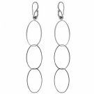Sterling Silver Open Ovals Dangle Earrings E4555
