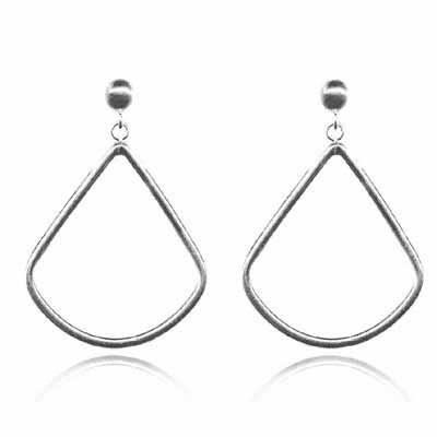Sterling Silver Open Triangle Dangle Earrings H2965