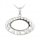 Sterling Silver Oval Disc Heart Pendant P12108