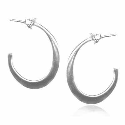 Sterling Silver Oval Hoop Earrings H2949