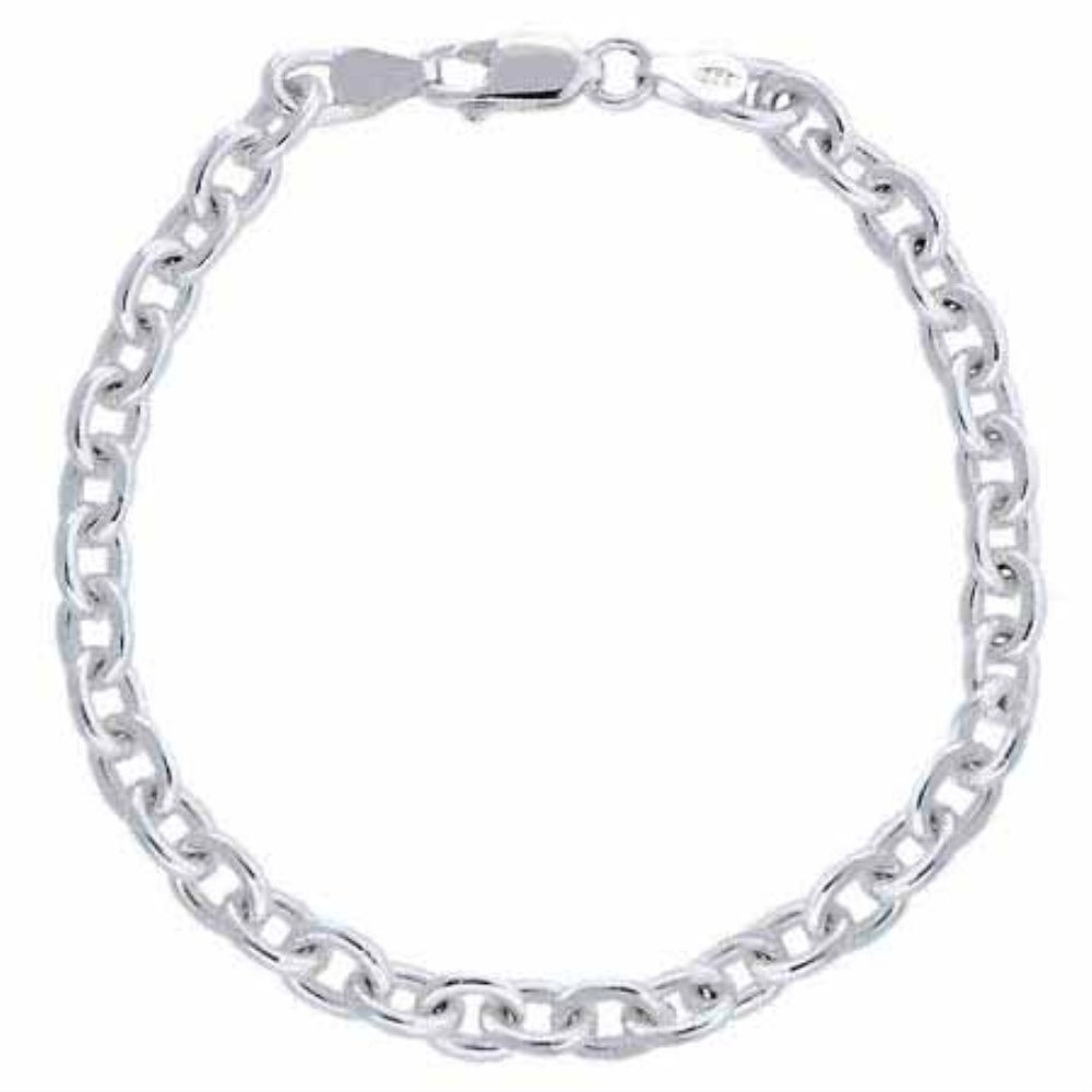 Sterling Silver Oval Link Chain Bracelet B7056