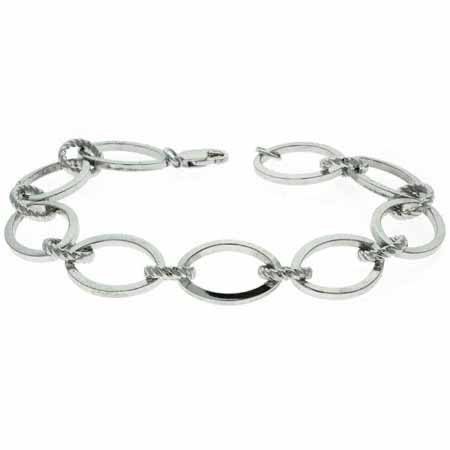Sterling Silver Oval link Tennis Bracelet B4494