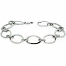 Sterling Silver Oval link Tennis Bracelet B4494