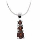 Sterling Silver Past Present and Future Genuine Garnet Pendant P4051G