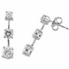 Sterling Silver Past, Present, and Future Simulated Diamond CZ Earrings 2019