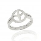Sterling Silver Peace Sign Ring R10802