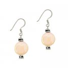 Sterling Silver Peach Freshwater Cultured Coin Pearl & Bali Bead Dangle Earrings E9662FPCH