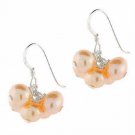 Sterling Silver Peach Freshwater Cultured Pearl Cluster Earrings E8664FPCH