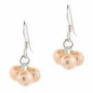 Sterling Silver Peach Freshwater Cultured Pearl Cluster Earrings E8666FPCH