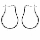 Sterling Silver Pear Shaped Hoop Clip Back Earrings H4448