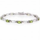 Sterling Silver Peridot and Diamond Accent Bracelet B4048PD