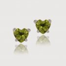 Sterling Silver Peridot Heart Stud Earrings E11922PD