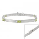 Sterling Silver Peridot Link Bracelet 1058