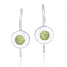 Sterling Silver Peridot Round Dangle Earrings E4472PD
