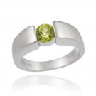 Sterling Silver Peridot Solitaire Ring Size 6 R145-6