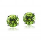 Sterling Silver Peridot Swarovski Elements August Birthstone Stud Earrings E13931PD