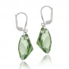Sterling Silver Peridot Swarovski Elements Rock Dangle Earrings E11770PD