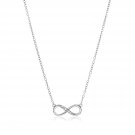 Sterling Silver Petite Infinity Symbol Necklace with Cubic Zirconias