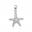 Sterling Silver Petite Starfish Pendant with Cubic Zirconias Sterling Silver