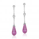 Sterling Silver Pink & White CZ Teardrop Earrings E5040DP