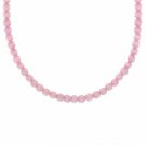 Sterling Silver Pink Cats Eye 4mm Beaded Necklace, 15-19 inches N9077PK