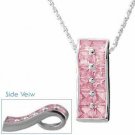Sterling Silver Pink Cubic Zirconia Trendy Pendant 2035