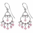 Sterling Silver Pink CZ & Pink Swarovski Elements Chandelier Earrings E4342PK