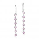 Sterling Silver Pink CZ Chain Dangle Earrings E4620LPZ