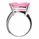 Sterling Silver Pink CZ Chunky Square Ring Size 8 R4401LPZ-8