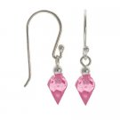 Sterling Silver Pink CZ Dangle Earrings E10109LPZ
