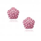 Sterling Silver Pink Fireball Star Stud Earrings E12720PK