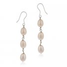 Sterling Silver Pink Freshwater Cultured Baroque Pearl Dangle Earrings E10955FPPL