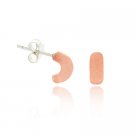 Sterling Silver Pink Half Hoop Children's Earrings E9598DPK