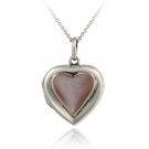 Sterling Silver Pink Shell Heart Locket Pendant P11969PS