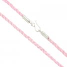 Sterling Silver Pink Silk Twisted Silk Necklace C9368