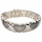 Sterling Silver Polished & Satin X & Heart Stampato Bracelet 1201