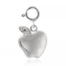 Sterling Silver Polished Apple & CZ Charm CH10846