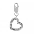 Sterling Silver Polished CZ Heart Charm CH10861