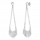 Sterling Silver Polished Earrings with Fringe Sterling Silver