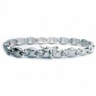 Sterling Silver polished H link Bracelet 1197