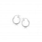 Sterling Silver Polished Hoop Style Earrings with Rhodium Plating (15mm) D61756805