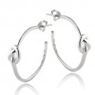 Sterling Silver Polished Love Knot Half Hoop Earrings E13475