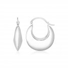 Sterling Silver Polished Puffed Hoop Earrings Sterling Silver