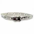 Sterling Silver Polished rectangle link Bracelet 1189