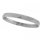 Sterling Silver Polished Satin Diamond Cut Flex Bangle BA10535