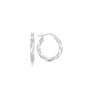 Sterling Silver Polished Twist Design Hoop Earrings D84650664